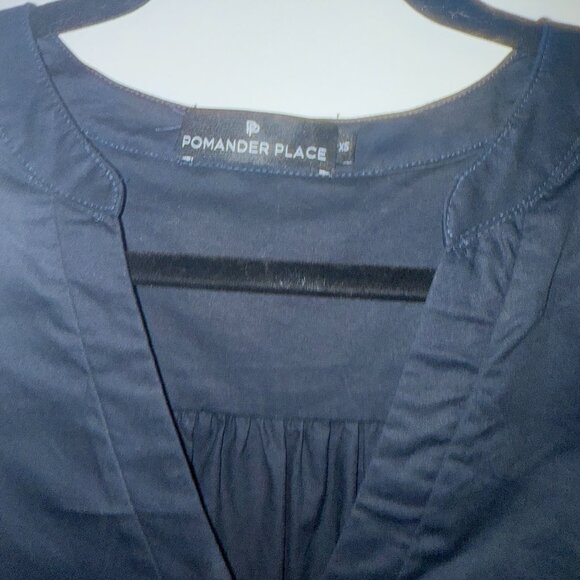 Pomander Place by Tuckernuck Navy Cotton Poplin Kenzo Dress X-Small NWOT - Picture 7 of 7